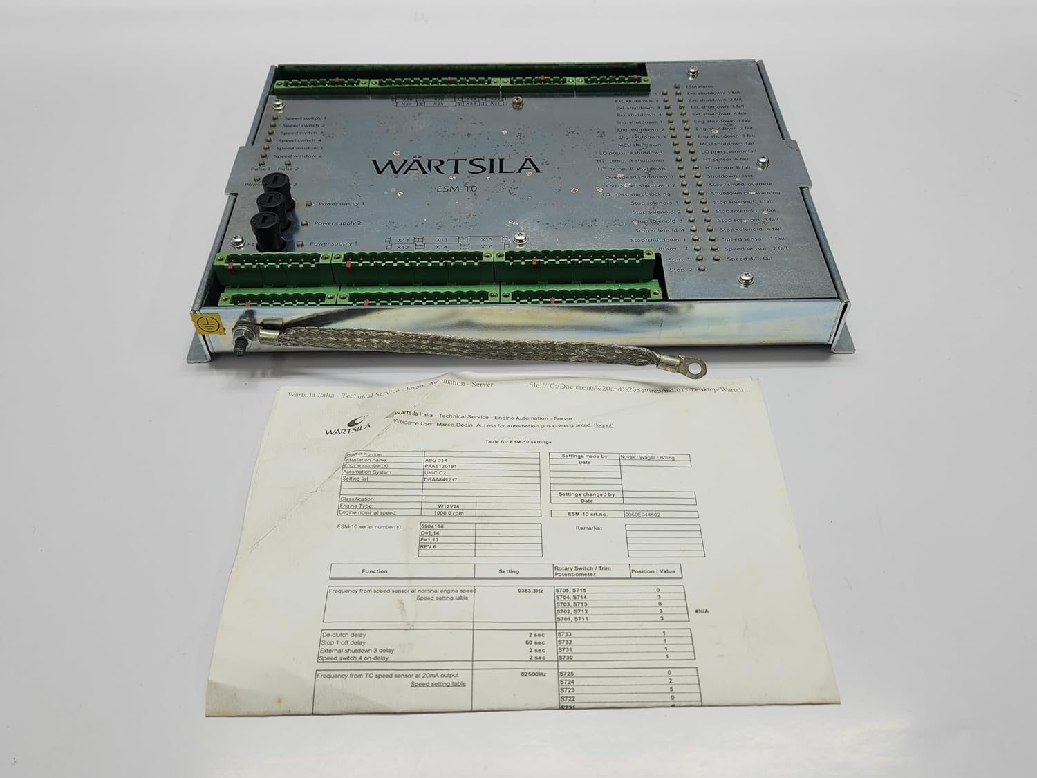 Wärtsilä ESM-10 Engine Safety Module Rev 6 Kontek Marine